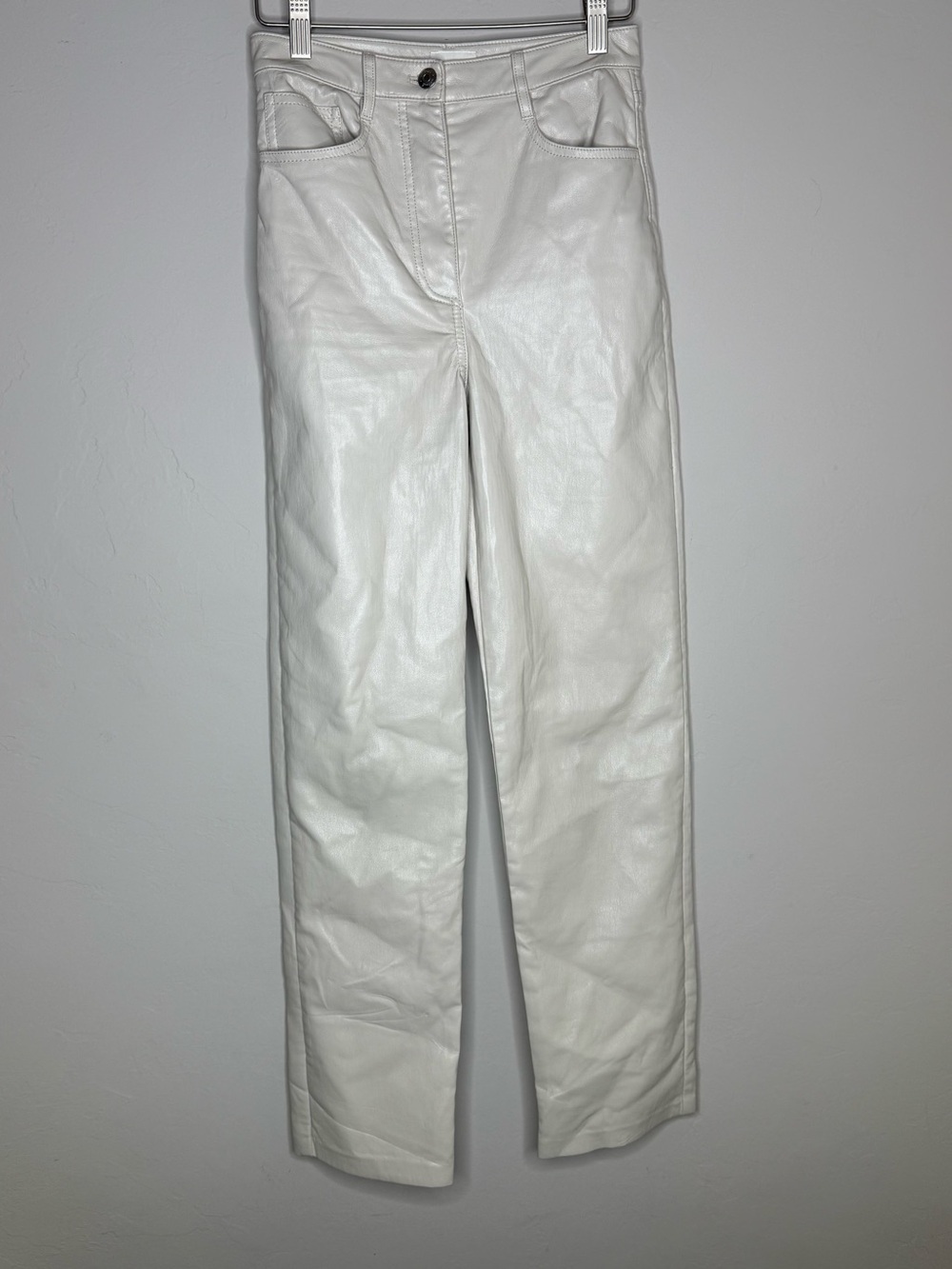 Aritzia Wilfred The Melina High-Rise Vegan pants in ivory size 2 - Picture 2 of 5